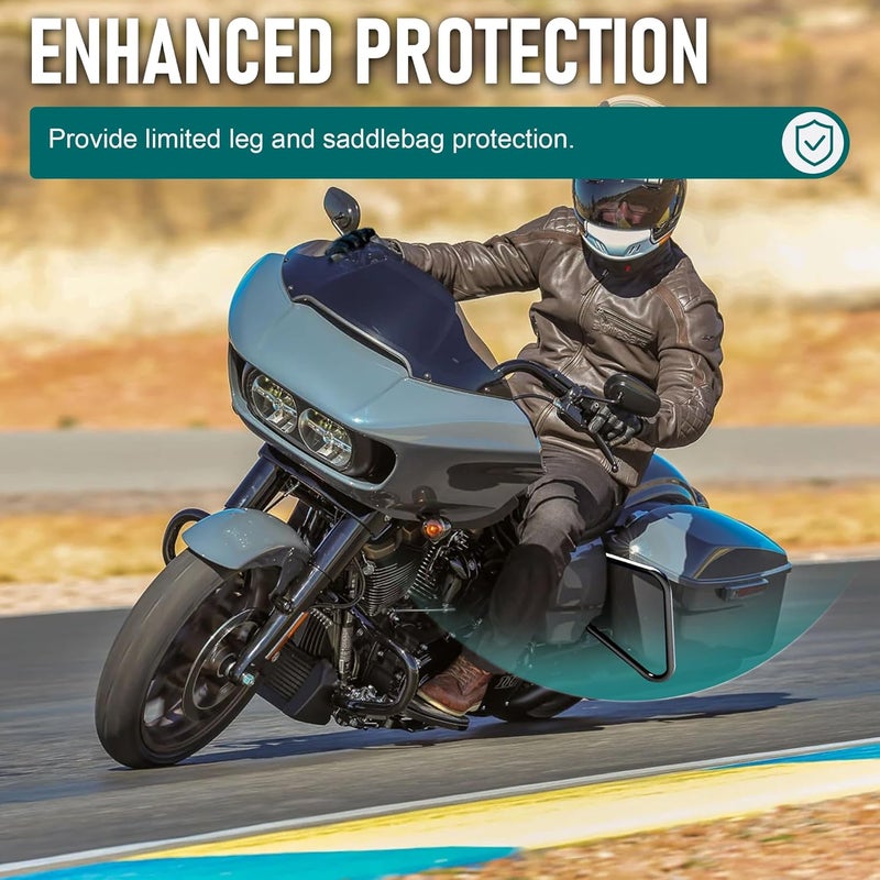 MoKitDora Touring Rear Saddlebag Bracket Guard Bars Compatible with 2014-up Harley Street Road Electra Glide Road King, Black - Image 4